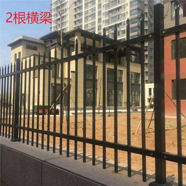 湖北二橫桿黑色鋅鋼護(hù)欄鐵藝圍欄